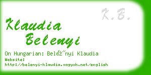 klaudia belenyi business card